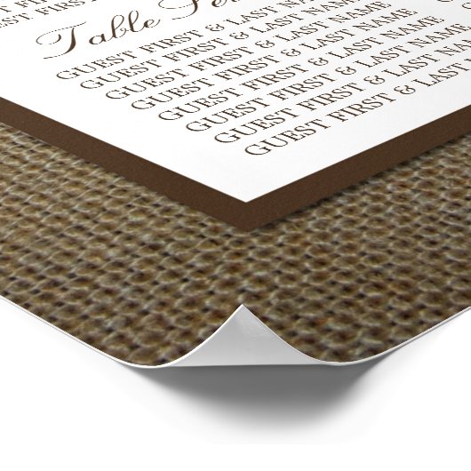 Land Rustic Monogram Branch & Burlap Wedding Poster (Hoek)