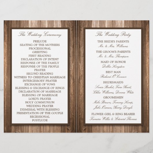 Land Rustic Monogram Branch & Wood Weddenschap (Achterkant)