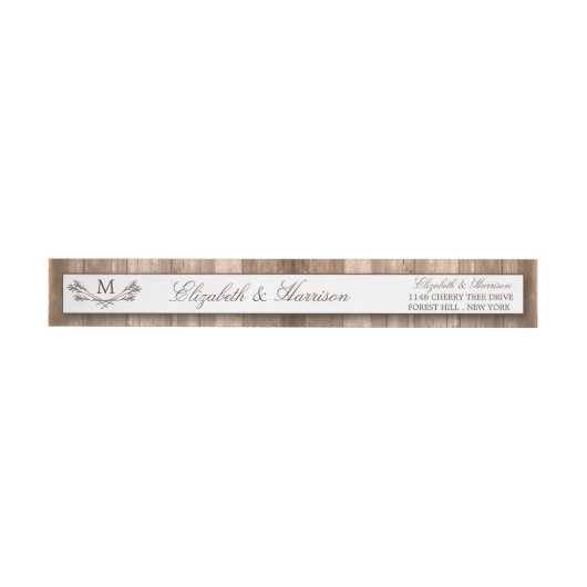Land Rustic Monogram Branch & Wood Weddenschap (Individueel)