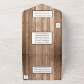 Land Rustic Monogram Branch & Wood Weddenschap All In One Uitnodiging (Buitenkant)