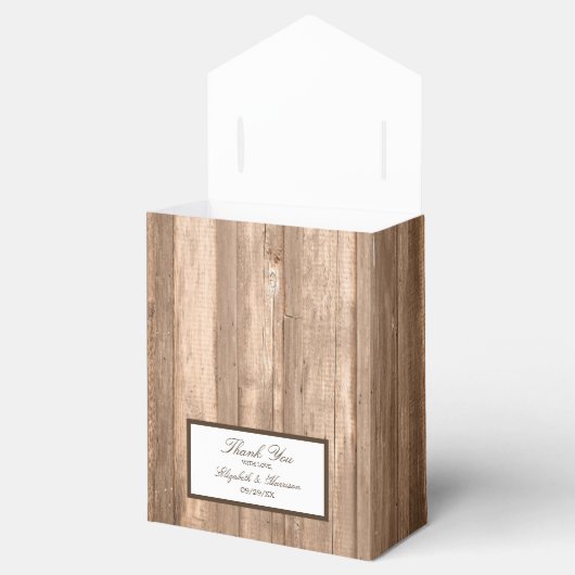 Land Rustic Monogram Branch & Wood Weddenschap Bedankdoosjes (Geopend)