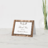 Land Rustic Monogram Branch & Wood Weddenschap Bedankkaart (Voorkant)