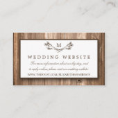 Land Rustic Monogram Branch & Wood Weddenschap Informatiekaartje (Voorkant)