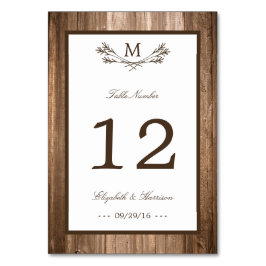 Land Rustic Monogram Branch & Wood Weddenschap Kaart