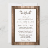 Land Rustic Monogram Branch & Wood Weddenschap Kaart (Voorkant)
