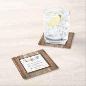 Land Rustic Monogram Branch & Wood Weddenschap Kartonnen Onderzetters (Insitu)