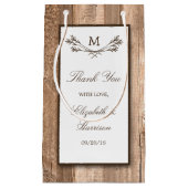 Land Rustic Monogram Branch & Wood Weddenschap Klein Cadeauzakje (Voorkant)