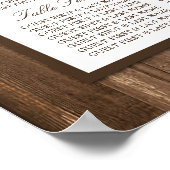 Land Rustic Monogram Branch & Wood Weddenschap Poster (Hoek)