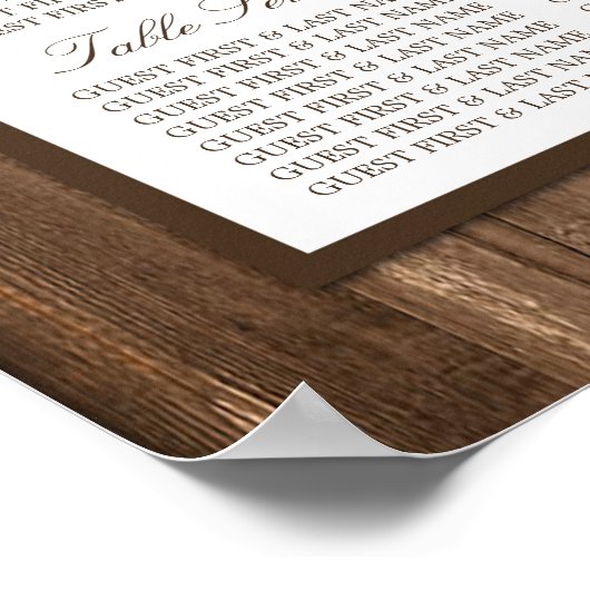 Land Rustic Monogram Branch & Wood Weddenschap Poster (Hoek)