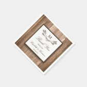 Land Rustic Monogram Branch & Wood Weddenschap Servetten (Hoek)
