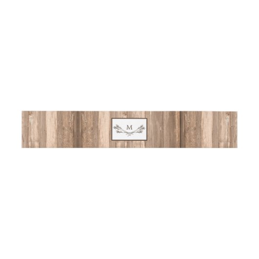 Land Rustic Monogram Branch & Wood Weddenschap Uitnodigingen Wikkel (Vlak)