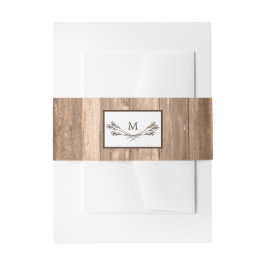 Land Rustic Monogram Branch & Wood Weddenschap Uitnodigingen Wikkel