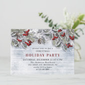 Land Rustic Pine Cones Branch kerstparty Kaart (Staand voorkant)