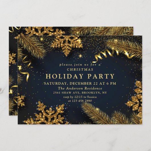 Land Rustic Pine Cones Branch kerstparty Kaart (Voorkant / Achterkant)