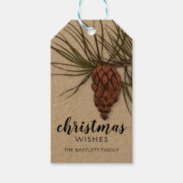 Land Rustic Pinecone - Aangepast Cadeaulabel