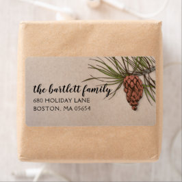 Land Rustic Pinecone Shipping Etiket