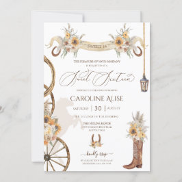 Land Rustic Ranch Western Sweet 16 Birthday Kaart