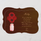 Land Rustic Red Mason Jar Maid of Honor Kaart (Voorkant / Achterkant)