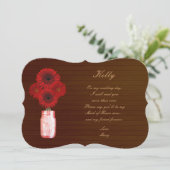 Land Rustic Red Mason Jar Maid of Honor Kaart (Staand voorkant)
