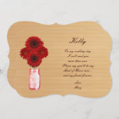 Land Rustic Red Mason Jar Maid of Honor Kaart (Voorkant / Achterkant)