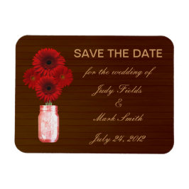 Land Rustic Red Mason Jar redt de datum Magnet Magneet