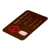 Land Rustic Red Mason Jar redt de datum Magnet Magneet (Linkerzijde)