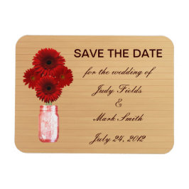 Land Rustic Red Mason Jar redt de datum Magnet Magneet