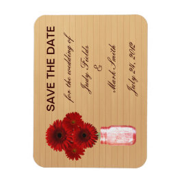 Land Rustic Red Mason Jar redt de datum Magnet Magneet