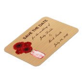 Land Rustic Red Mason Jar redt de datum Magnet Magneet (Linkerzijde)