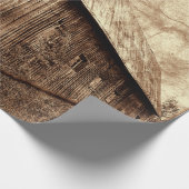 Land Rustic Sepia Barn  textuur Cadeaupapier (Hoek)