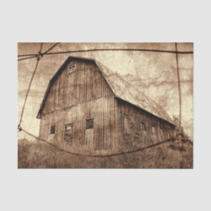 Land Rustic Sepia Barn textuur Tissuepapier