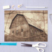 Land Rustic Sepia Barn  textuur Tissuepapier (Craft)