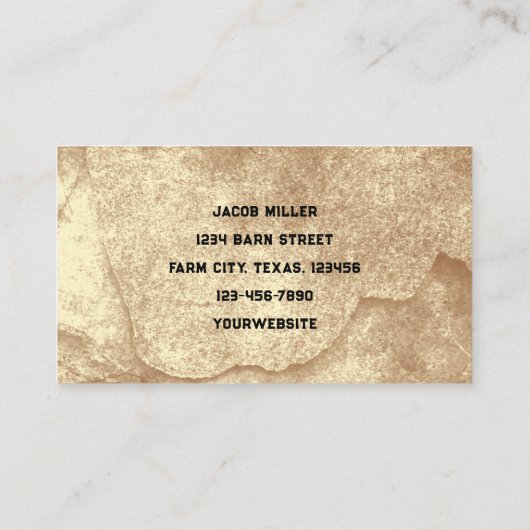Land Rustic Sepia Barn  textuur Visitekaartje (Achterkant)