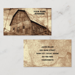 Land Rustic Sepia Barn textuur Visitekaartje