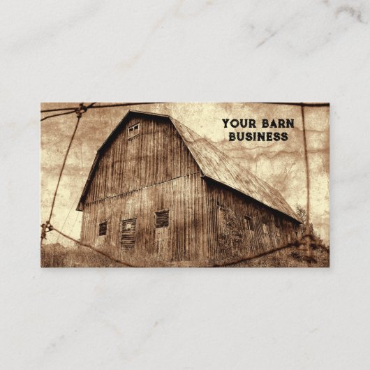Land Rustic Sepia Barn  textuur Visitekaartje (Voorkant)