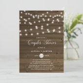 Land Rustic String Lights Couples Shower Kaart (Staand voorkant)