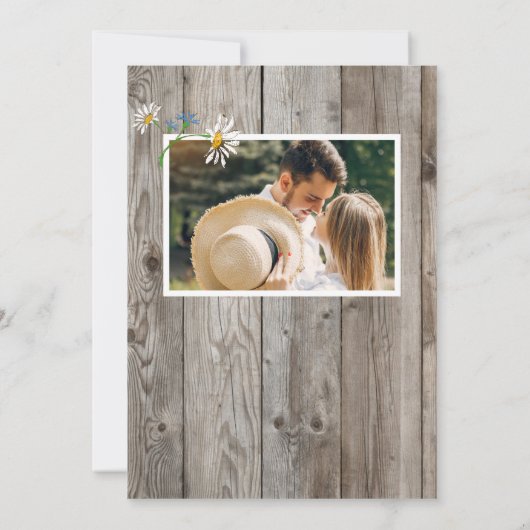 Land Rustic String Lights Jars Wildflower Foto Save The Date (Achterkant)