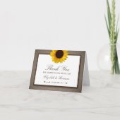 Land Rustic Sunflower & Burlap Wedding Bedankkaart (Voorkant)