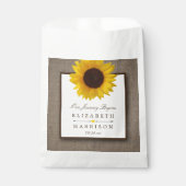 Land Rustic Sunflower & Burlap Wedding Bedankzakje (Voorkant)