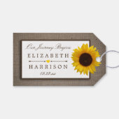 Land Rustic Sunflower & Burlap Wedding Cadeaulabel (Voorkant (Horizontaal))