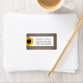 Land Rustic Sunflower & Burlap Wedding Etiket (Insitu)