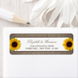 Land Rustic Sunflower & Burlap Wedding Etiket