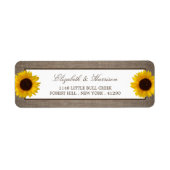 Land Rustic Sunflower & Burlap Wedding Etiket (Voorkant)