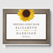 Land Rustic Sunflower & Burlap Wedding Gastenboek (Voorkant)