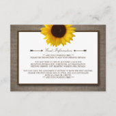 Land Rustic Sunflower & Burlap Wedding Informatiekaartje (Voorkant)