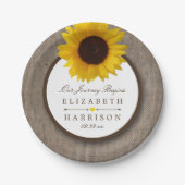 Land Rustic Sunflower & Burlap Wedding Papieren Bordje (Voorkant)