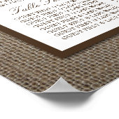 Land Rustic Sunflower & Burlap Wedding Poster (Hoek)