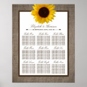 Land Rustic Sunflower & Burlap Wedding Poster (Voorkant)