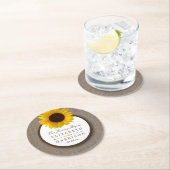 Land Rustic Sunflower & Burlap Wedding Ronde Kartonnen Onderzetter (Insitu)