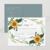 Land Rustic Sunflower Greenery Wedding Budget Briefkaart (Voorkant / Achterkant)